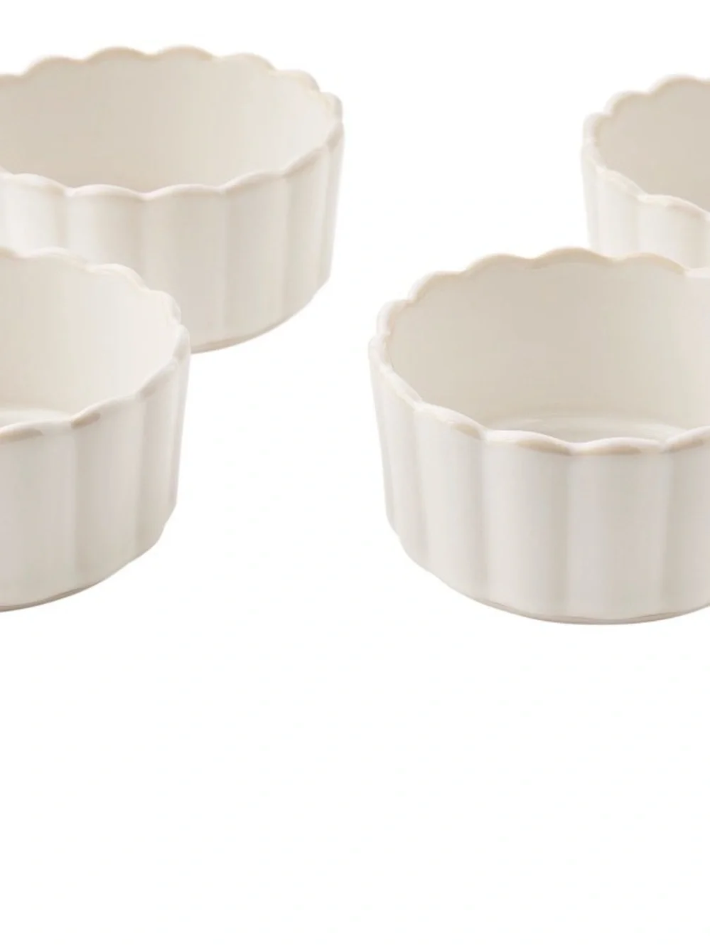 The Pioneer Woman Colette  White Scalloped Ceramic Ramekins - Set of 4